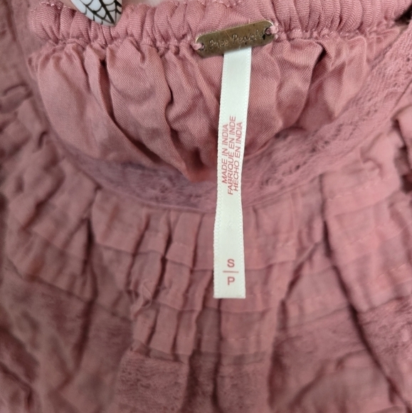 Free People Big Bloom Hailey Mini Dress small Overlay Open Back Scoop Neck Pink - Picture 4 of 6